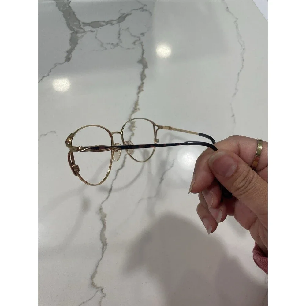VTG 90s Gold Elizabeth Arden Oval Designer Eyeglasses EA635 Frames 56-16-140 NEW